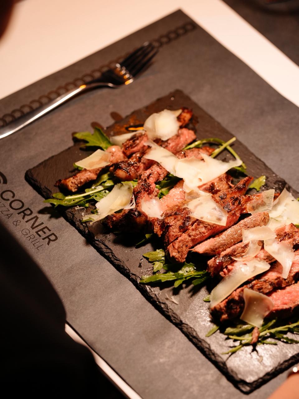 Grilled steak served at Corner Pizza and Grill